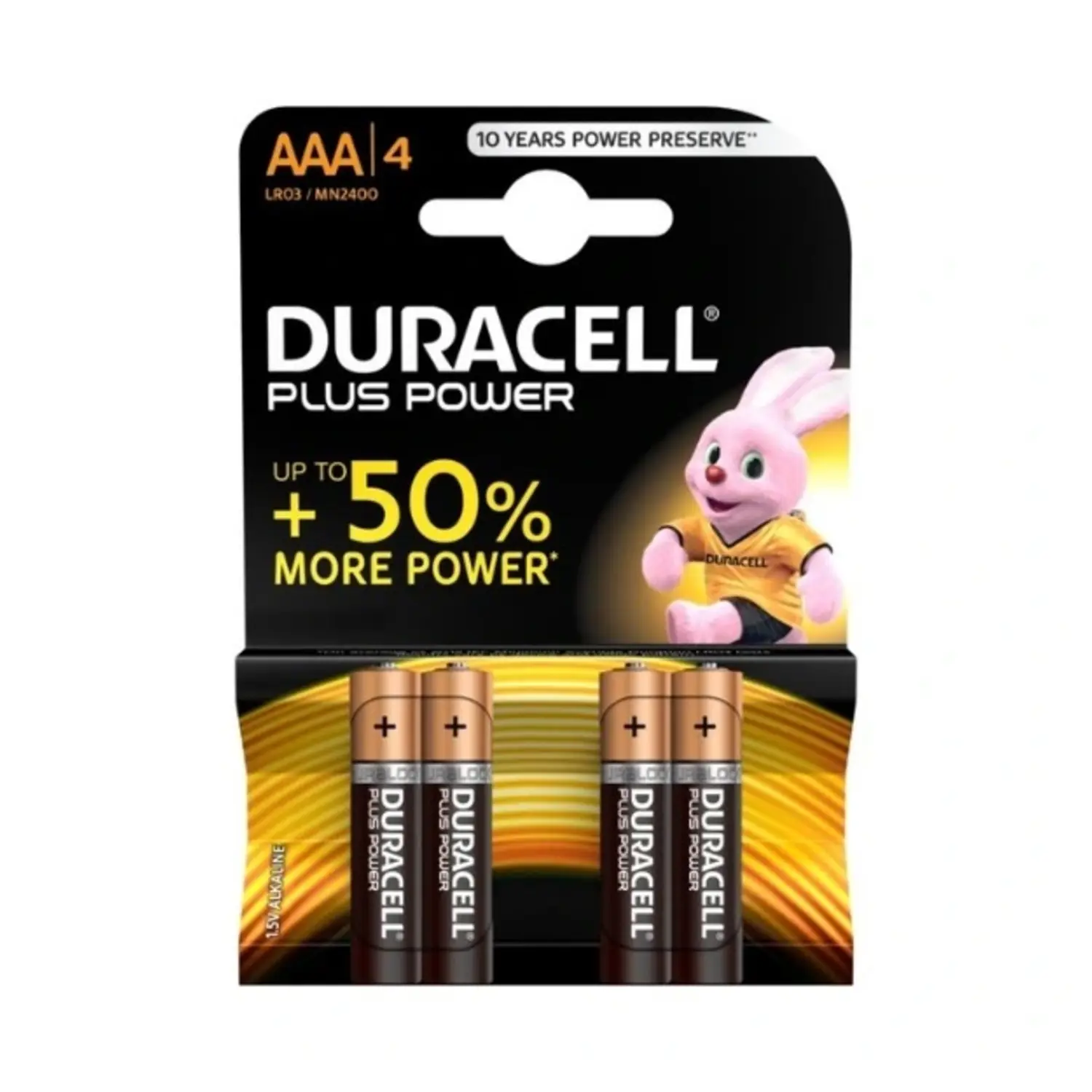 foto del prodotto duracell batteria duracell plus alcalina mn2400 maggiore potenza 4 pezzi ministilo aaa