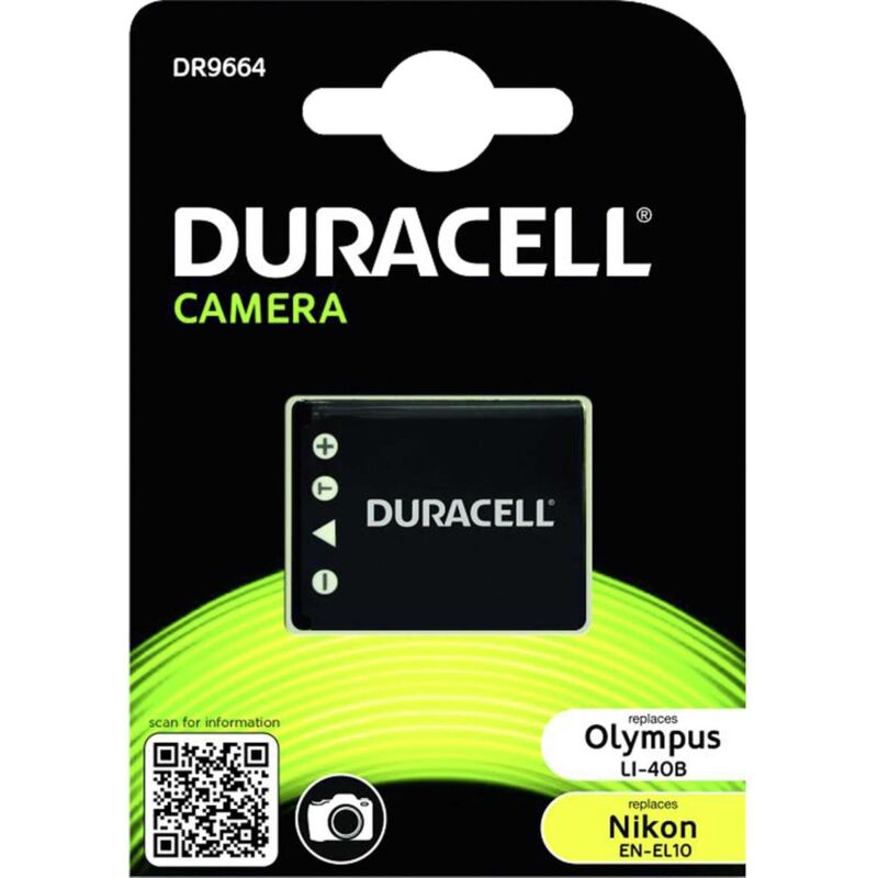 foto del prodotto duracell batteria li ion 0,63 ah nero per olympus c 25, c 540, c 560, c 570, x 825, x 830, x 865, x 905 mju 720 camedia d 630