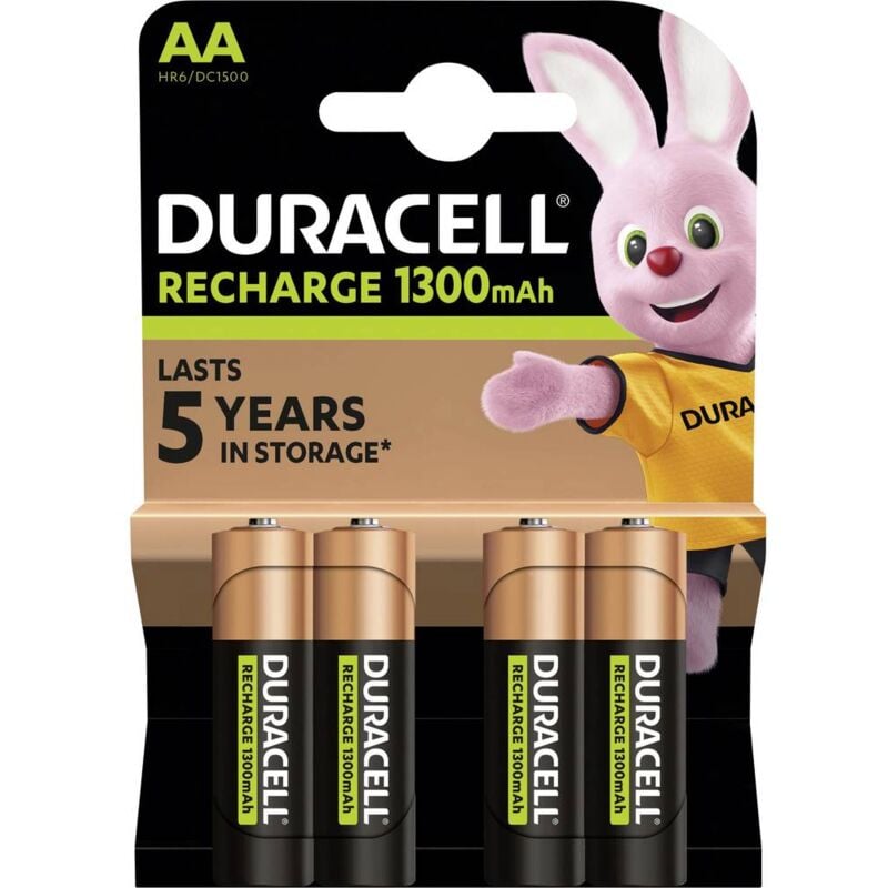 foto del prodotto duracell batteria ricaricabile stilo aa nimh 1300 mah 1.2 v 1 pz.