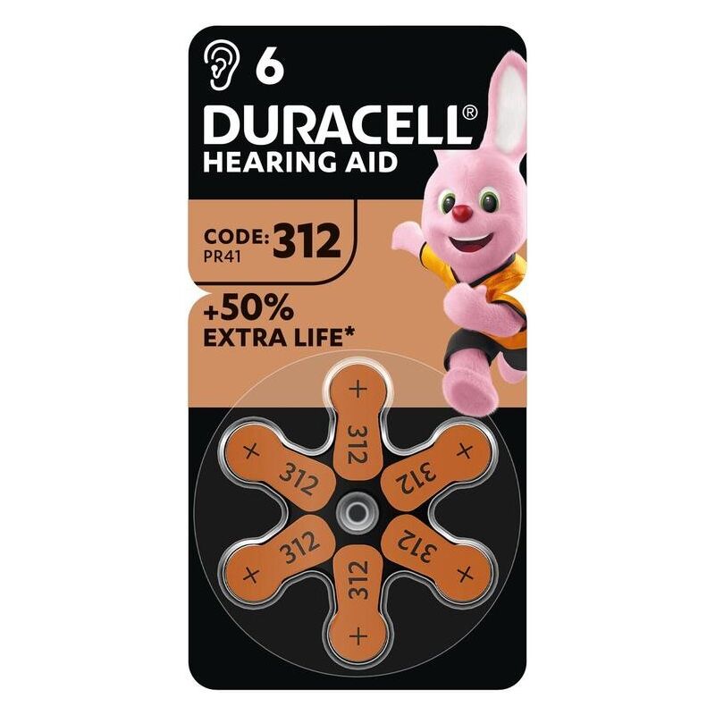 foto del prodotto duracell batterie acustiche 312 confezione da 6 