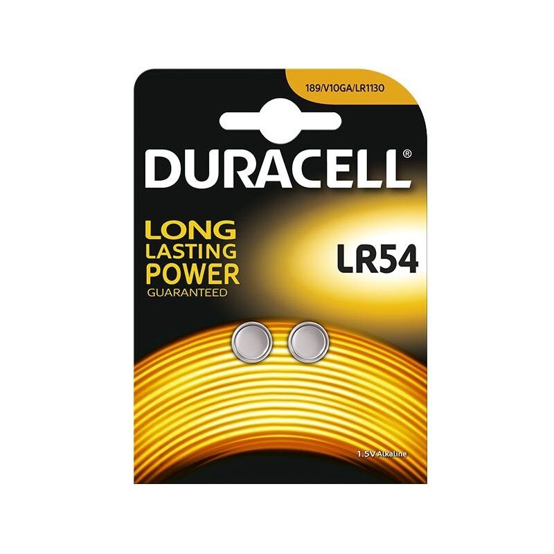 foto del prodotto duracell blister da 2 pile a bottone alcaline 1,5v 105mah lr54, rw89, 189