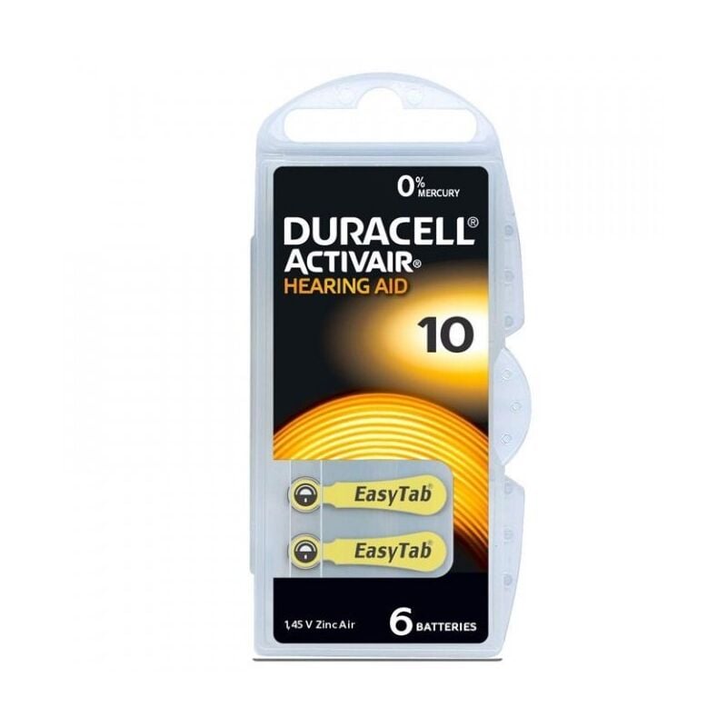 foto del prodotto duracell blister da 6 pile a bottone zinco aria 1,4v 260mah da13, pr48, pr13