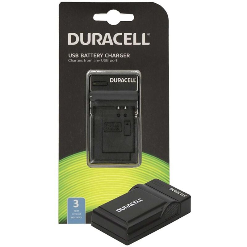 foto del prodotto duracell caricabatterie usb nero per nikon d3200, d5100, d5200, d5300, d5500, d5600, df coolpix p7000, p7100, p7700, p7800