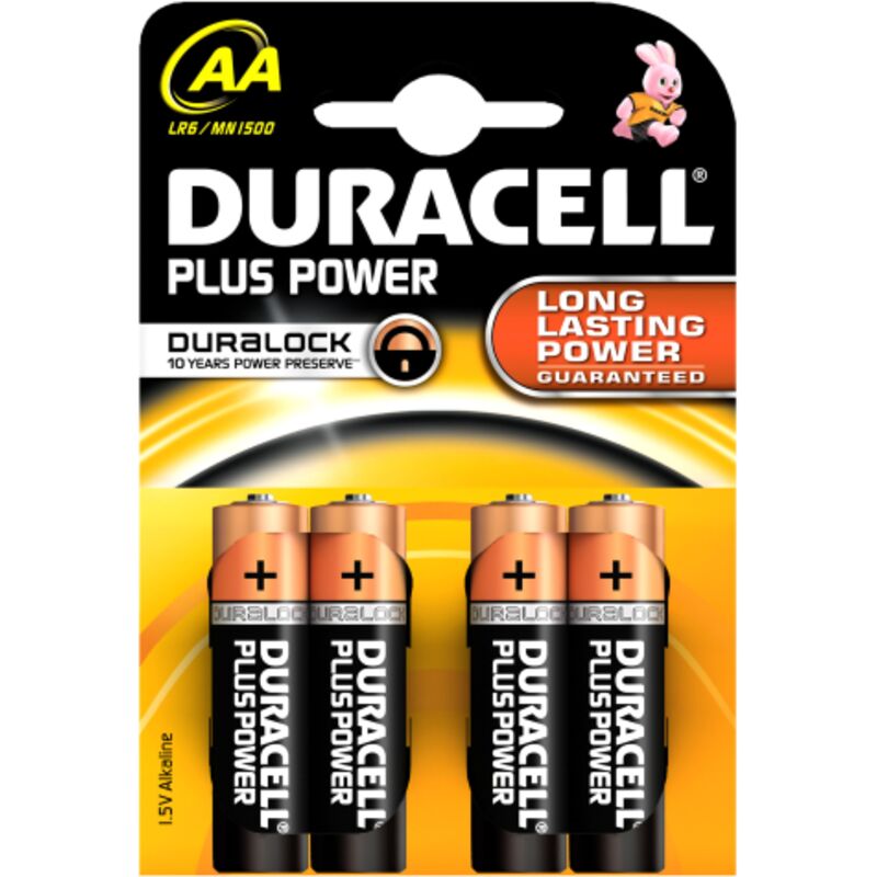 foto del prodotto duracell cf 4 pz batterie pile alcalina stilo aa mn1500 batterie lunga durata