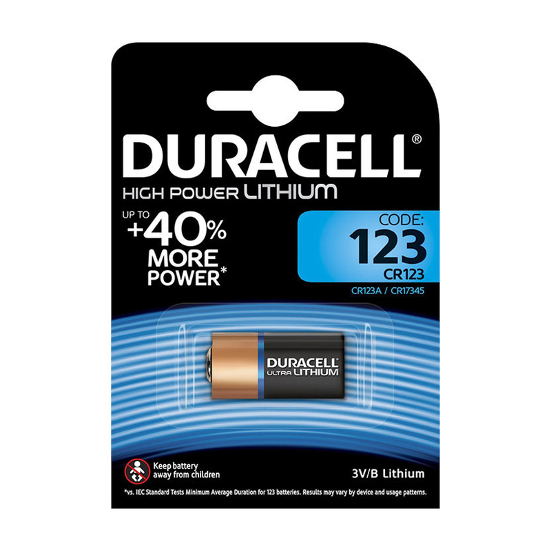 foto del prodotto duracell cr123 blister 1 batteria master carton da 10 blister