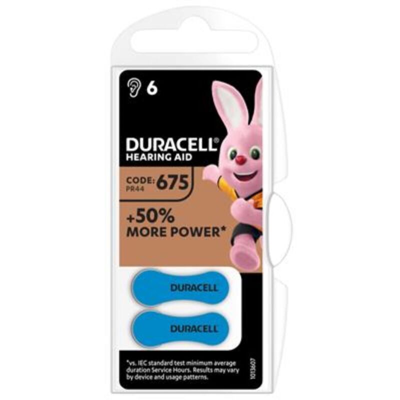 foto del prodotto duracell da675 blister di 6 pile a bottone per apparecchi acustici ultra