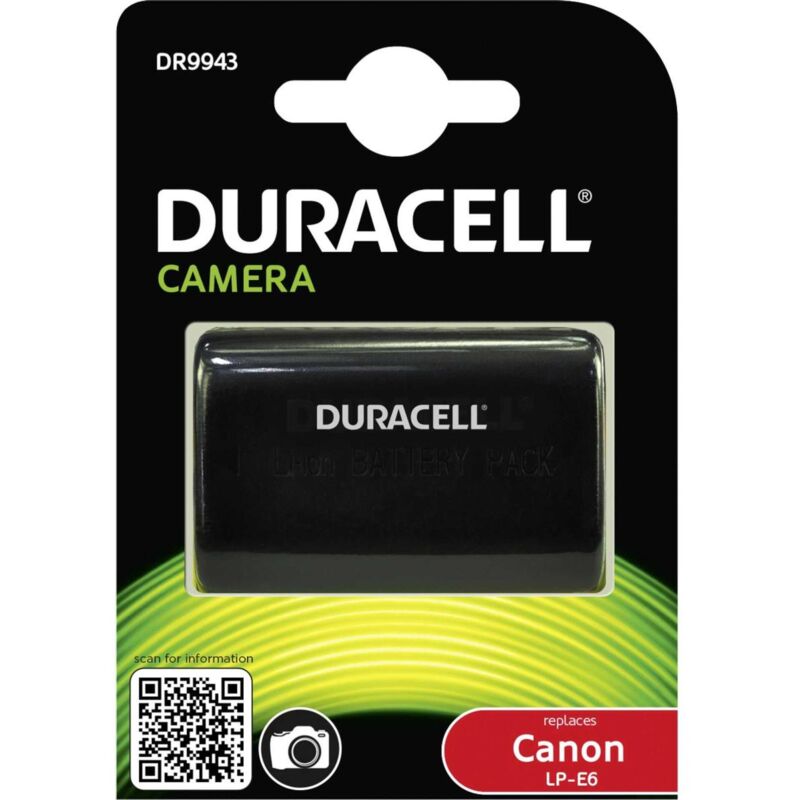 foto del prodotto duracell dr9943 batteria li ion 1400 mah per z cam e2c blackmagic micro studio camera 4k canon eos 5d, 5ds, 60, 6d, 70, 7d, 90