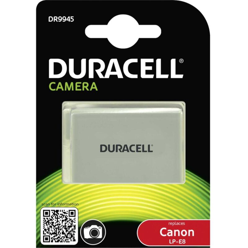 foto del prodotto duracell dr9945 batteria li ion 1020 mah per canon eos 600, 650, 700, kiss x4, kiss x5, kiss x7i, rebel t3i, rebel t4i, rebel t5i
