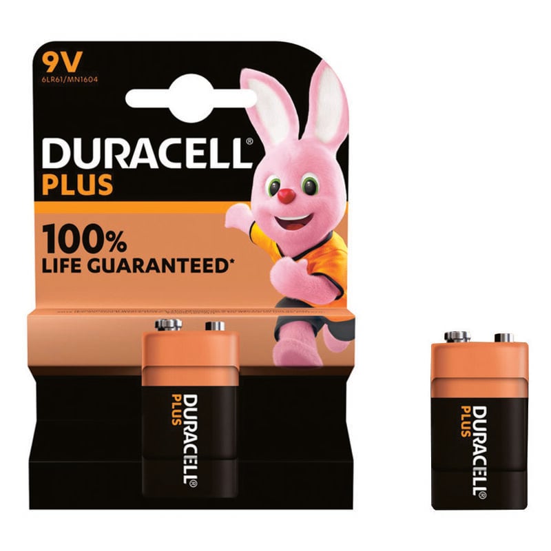 foto del prodotto duracell pila transistor alcalina plus 9 volt