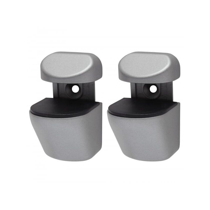 foto del prodotto duraline 2 pezzi coppia di reggimensole a clips colore argento satinato opaco