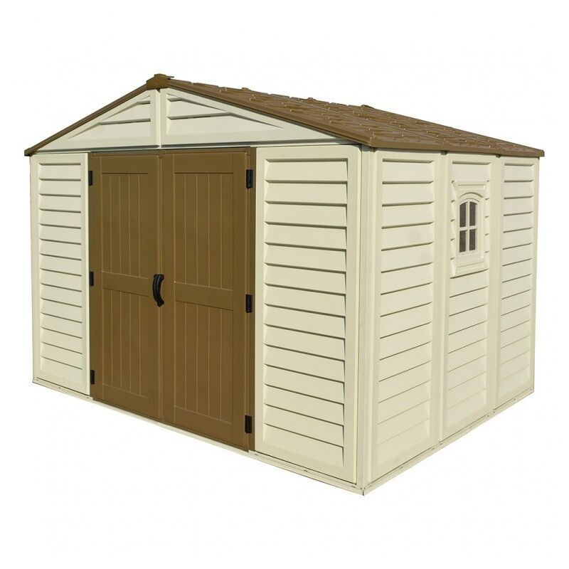 foto del prodotto duramax casetta in pvc woodbridge plus 10,5 x8 premier, 325 x 247 x 233 cm