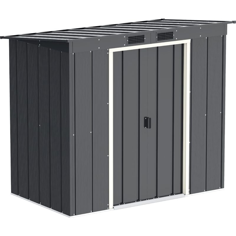 foto del prodotto duramax eco tetto da giardino in metallo zincato a caldo, 6 x 4 pent roof, anthracite