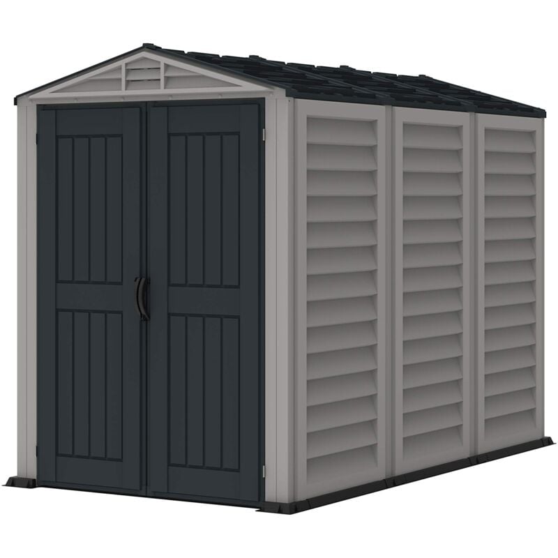 foto del prodotto duramax yardmate capannone da giardino in plastica con pavimento in plastica, colore antracite e adobe, 5 x 8
