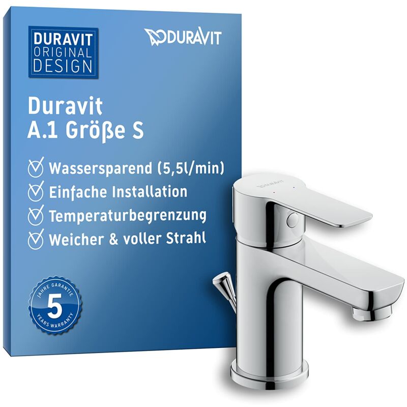 foto del prodotto duravit a11010001010 rubinetto per lavabo, cromo, s
