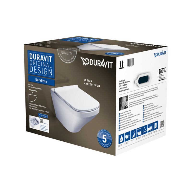 foto del prodotto duravit durastyle wc mural rimless set 455109, y compris si ge