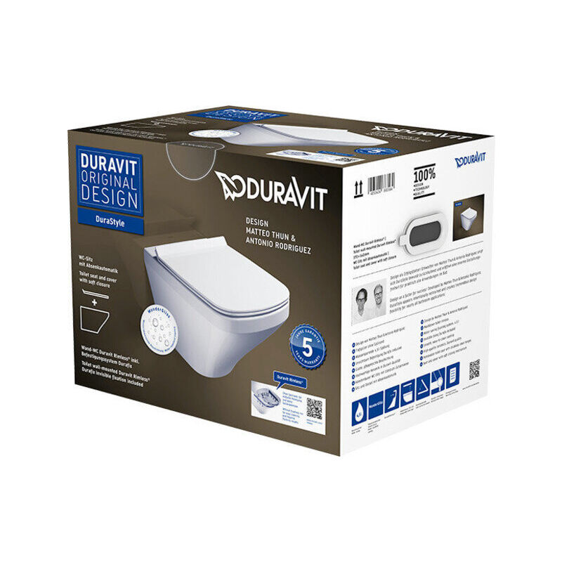 foto del prodotto duravit durastyle wc mural rimless set 455109, y compris si ge
