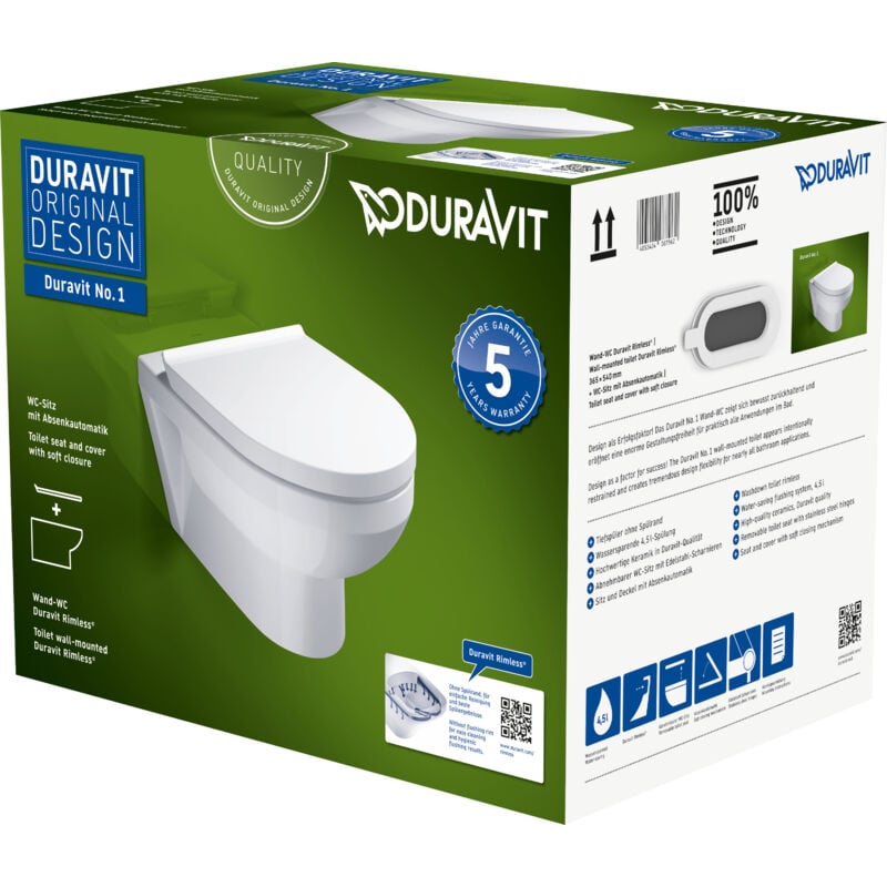 foto del prodotto duravit no.1 kit pour wc suspendu compact, siège de wc inclus,