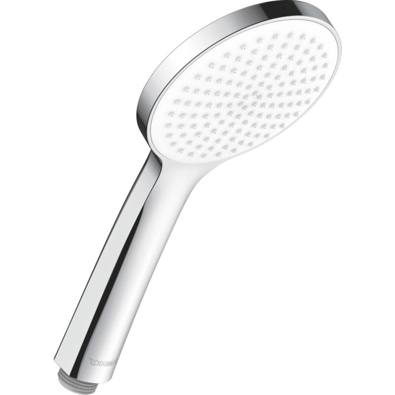 foto del prodotto duravit soffione doccia universal, con getto rain, rotondo 110 mm , facile da pulire, con funzione minusflow a risparmio idrico, cromo bianco