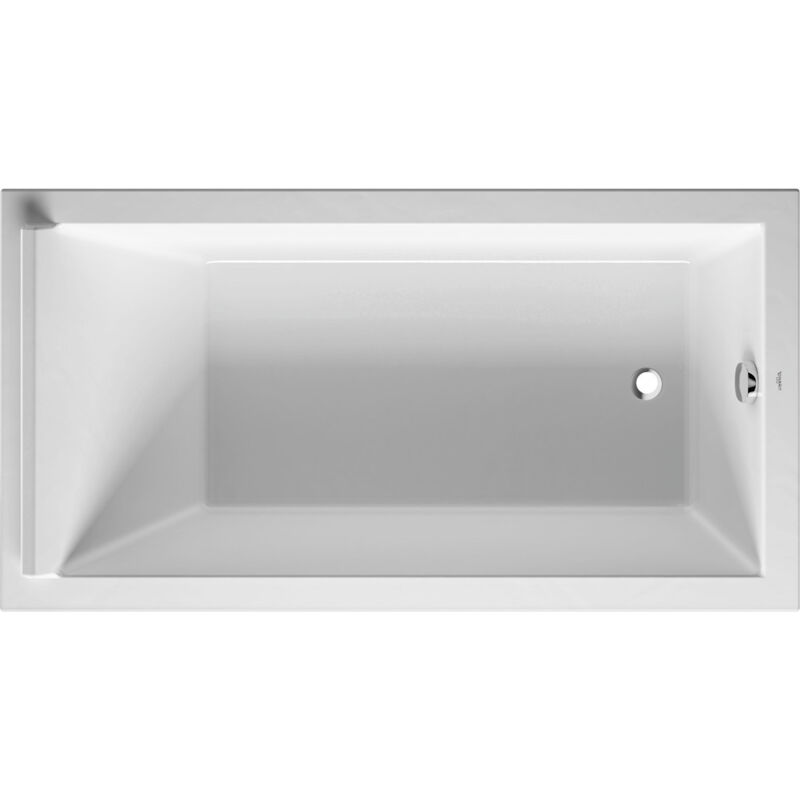 foto del prodotto duravit vasca de bagno starck rettangolare 1700x900 mm, con uno schienale inclinato, poggiatesta sagomato, in acrilico sanitario, bianco