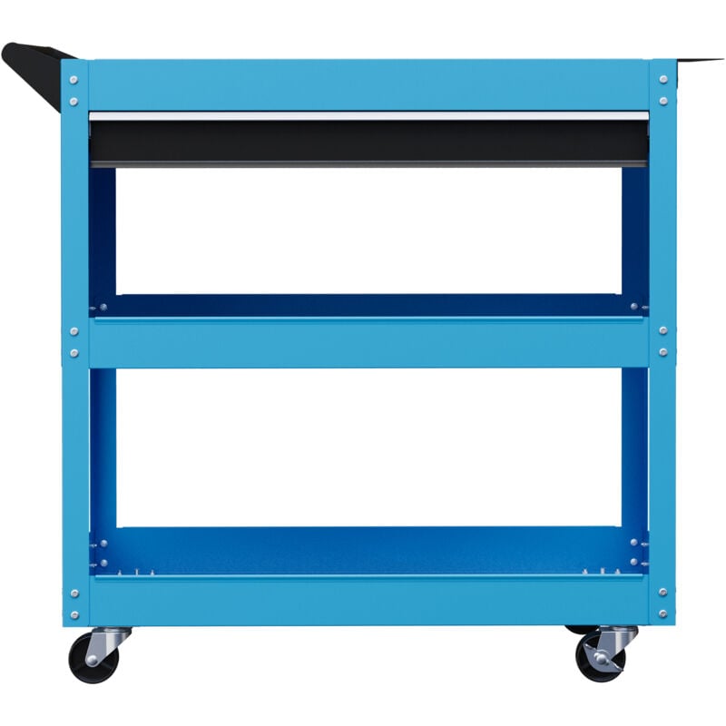 foto del prodotto durhand carrello porta utensili con cassetto e 3 ripiani in lamiera blu