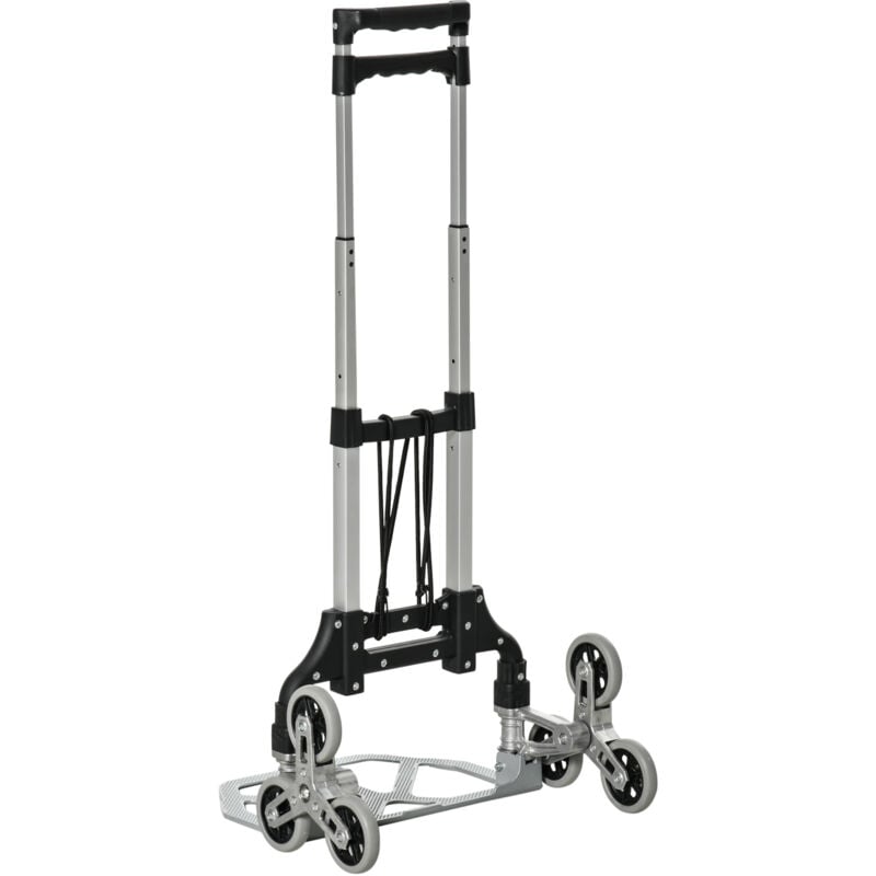 foto del prodotto durhand carrello portapacchi pieghevole a 6 ruote argento e nero