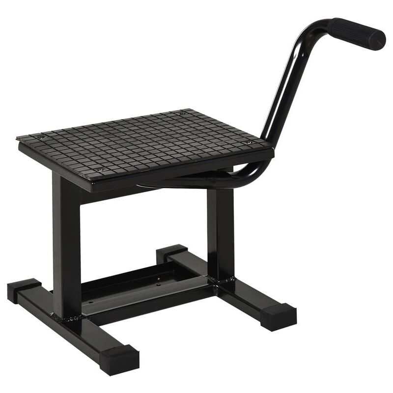 foto del prodotto durhand cavalletto alzamoto in acciaio max 150kg con superficie in gomma e manovella. 48x34x43 cm. nero