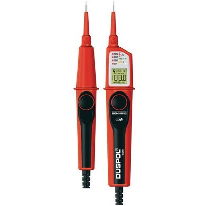 foto del prodotto duspol digital tester di tensione a due poli cat iii 1000 v, cat iv 600 v lcd, vibrazione, acustico benning