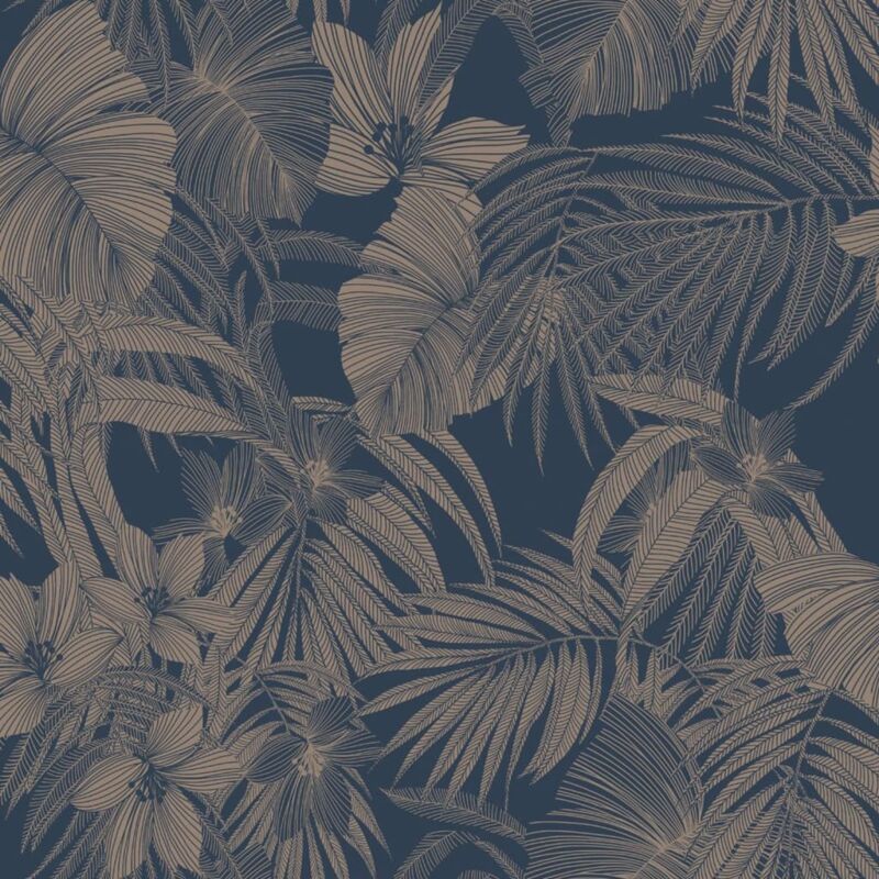 foto del prodotto dutch wallcoverings carta da parati joelle in argento e blu