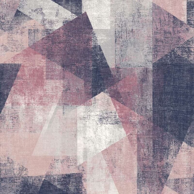 foto del prodotto dutch wallcoverings carta da parati motivo prospettico rosa e viola