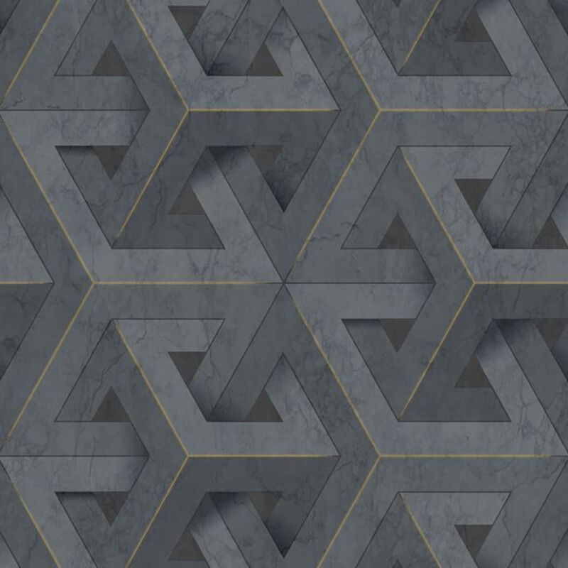 foto del prodotto dutch wallcoverings carta da parati onyx antracite e oro