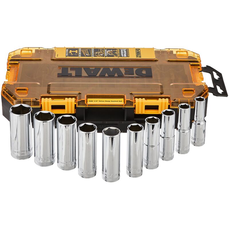 foto del prodotto dwmt73814 set di chiavi a bussola profonde con attacco sae 10 pezzi , 1,27 cm dewalt