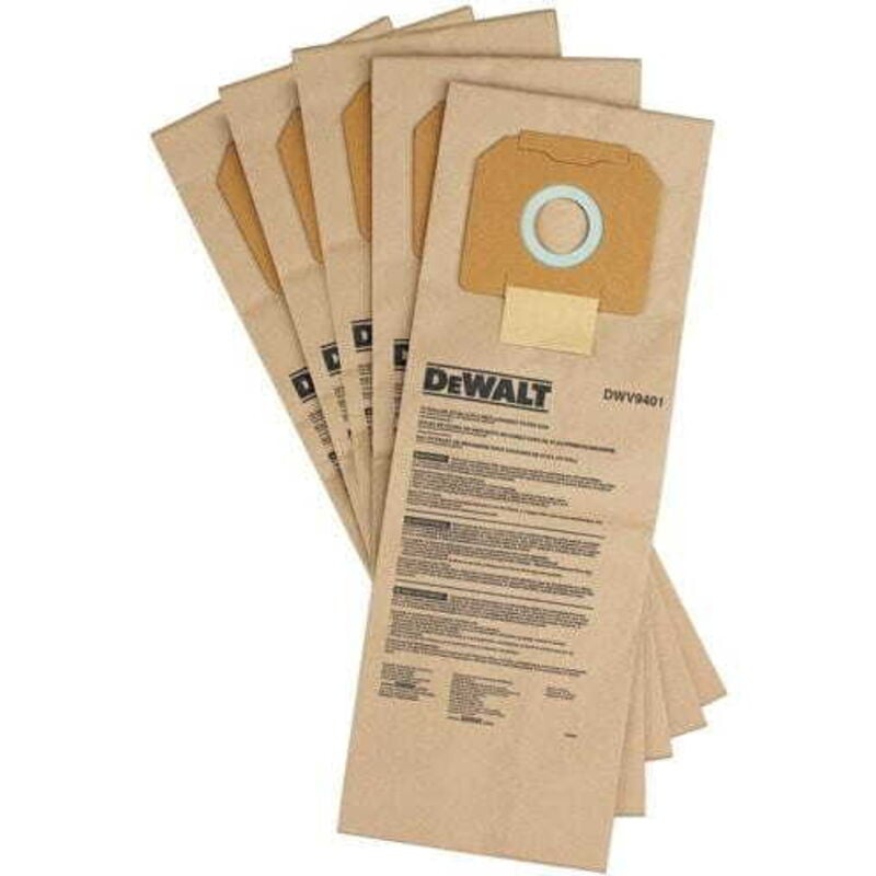 foto del prodotto dwv9401 xj pack de 5 bags de carta per dwv901l e dwv902m hoover dewalt