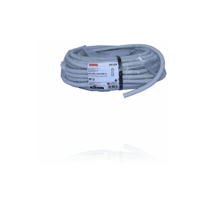 foto del prodotto dx30012 guaina spiralata diflex diam.12mm grigio matassa 30 mt gewiss