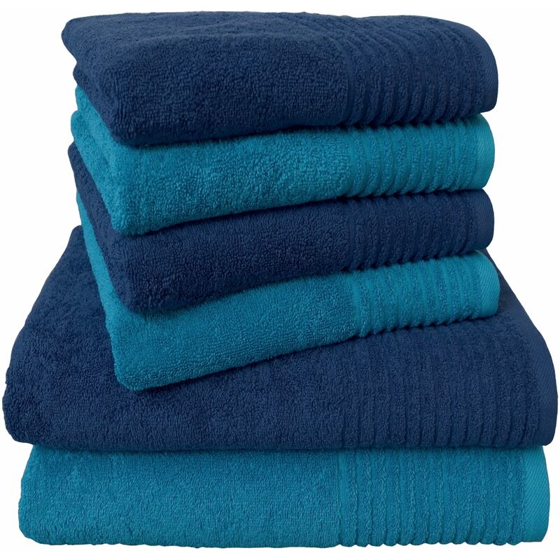 foto del prodotto dyckhoff, set asciugamani brillant, 6 pz, blu blau 