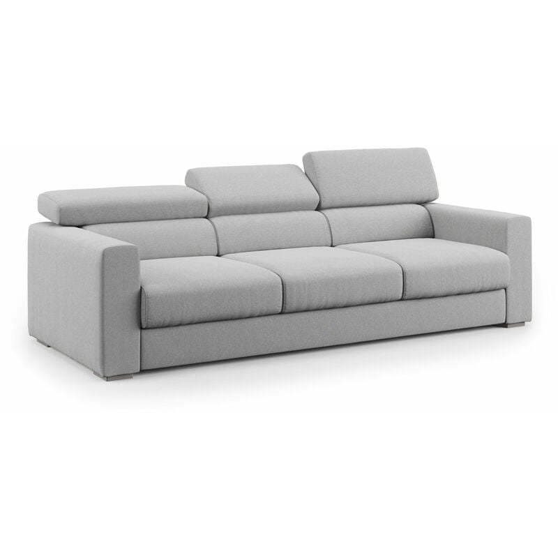 foto del prodotto dylan divano a 3 sedute con estraibile a cassettone in tessuto simil cotone impermeabile t13 240 cm grigio