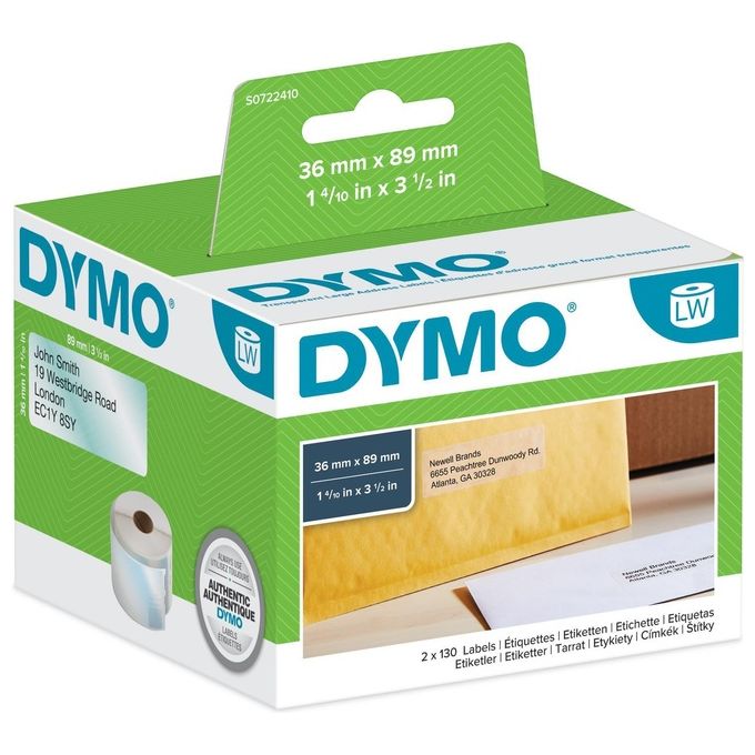 foto del prodotto dymo cf260 etichette labelwriter 36x89mm trasparente