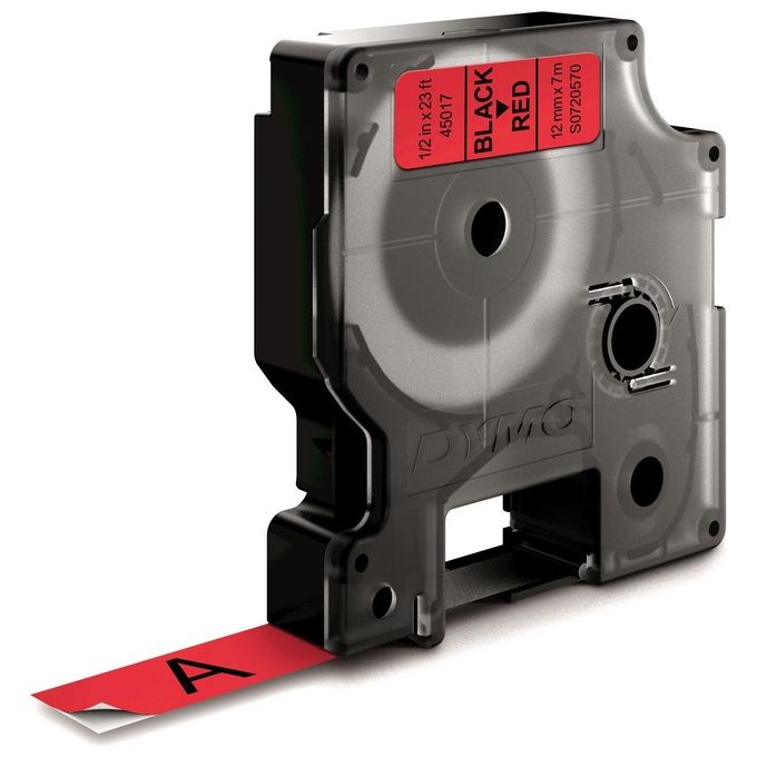 foto del prodotto dymo nastro d1 12mmx7m nero rosso