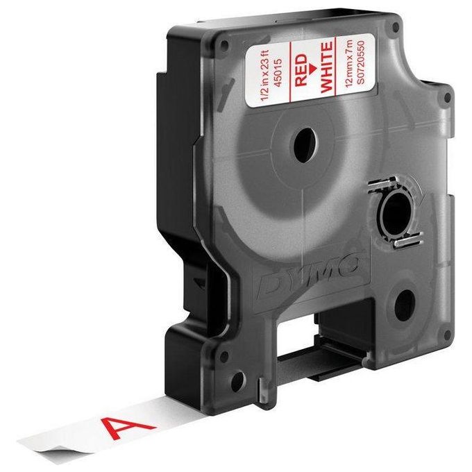 foto del prodotto dymo nastro d1 12mmx7m rosso bianco