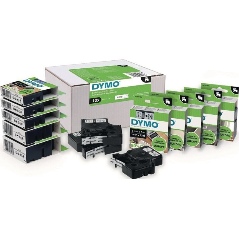 foto del prodotto dymo - nastro per etichettatrice d1 colore rosso su bianco 12 mm x 7 mt s0720550