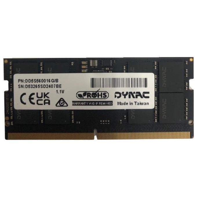 foto del prodotto dynacard dd5s560016g-s memoria ram 16gb ddr5 sodimm 5600mhz