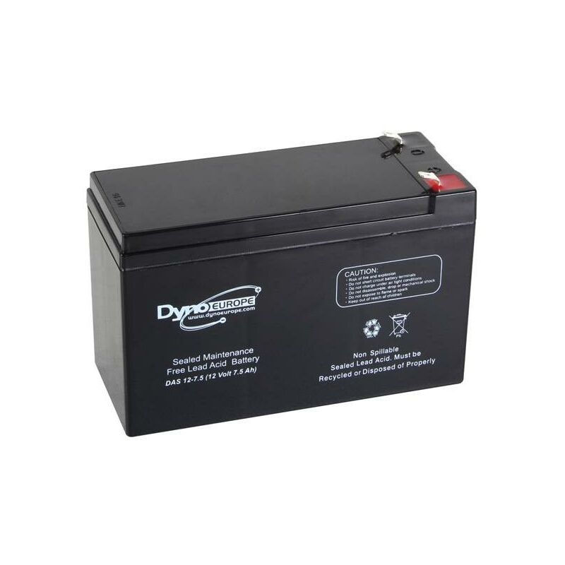 foto del prodotto dyno europe batteria al piombo 12 v 7,5 ah 151 x 65 x 99 mm