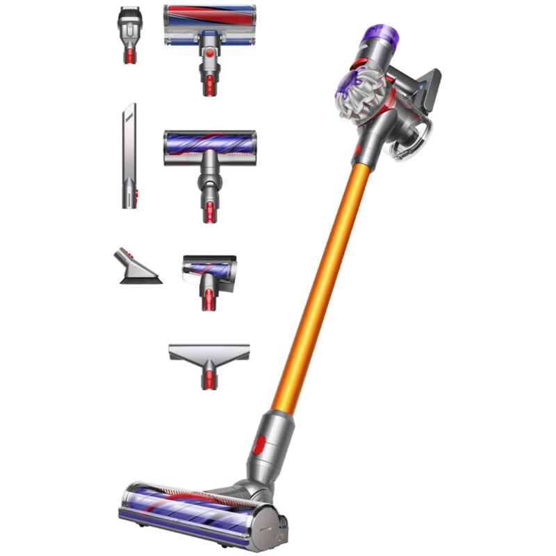 foto del prodotto dyson v8 absolute. tipo di prodotto aspirapolvere a bastone 2 in 1, tipo di contenitore della polvere senza sacchetto, colore del prodotto 