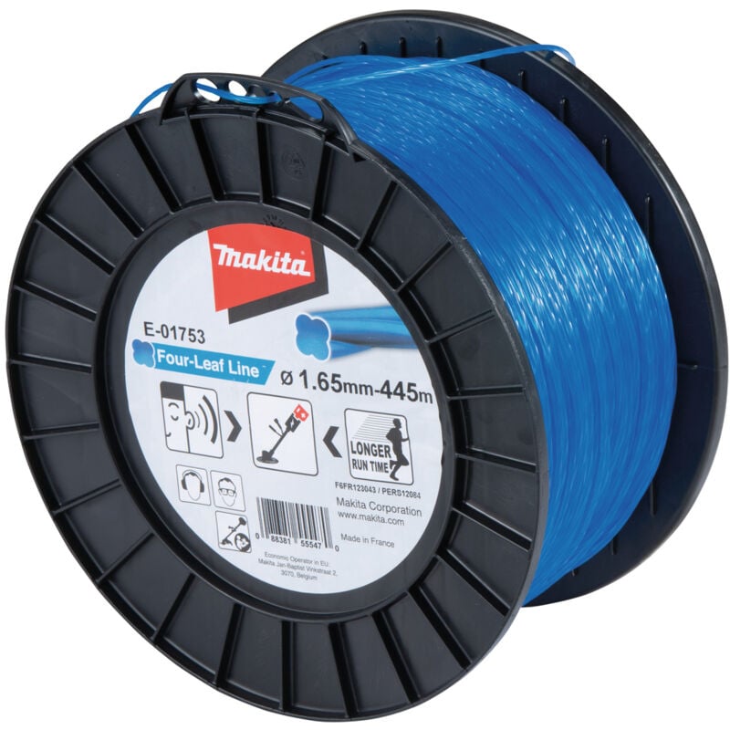 foto del prodotto e 01753 filo blu quadrifoglio decespugliatore tagliabordi 1,65mm445m makita