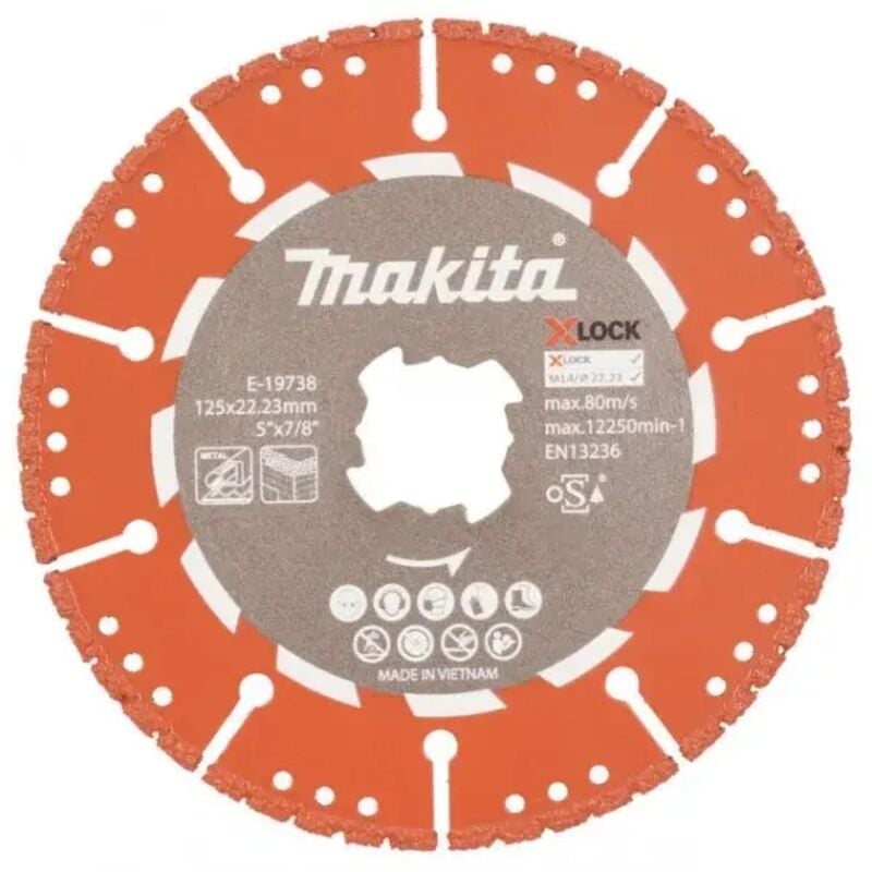foto del prodotto e 19738 rescue disco diamantato 125 mm x lock per multimateriale makita