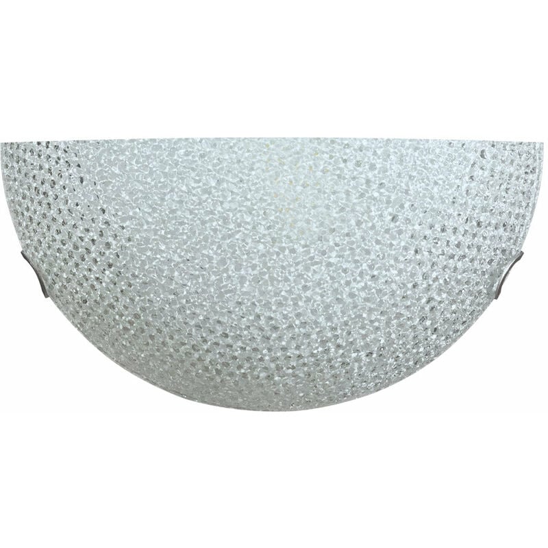 foto del prodotto e energy applique 1xe27 ganci cromo vetro lastra diamantino serigrafato bianco cassandra