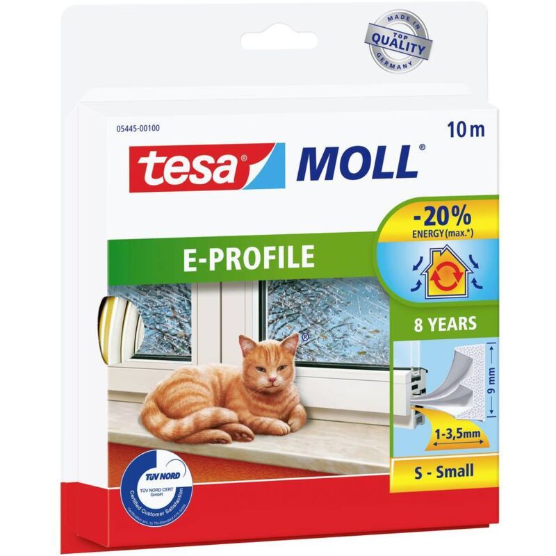 foto del prodotto e profile 05445 00100 00 guarnizione adesiva moll bianco l x l 10 m x 9 mm 1 pz. tesa