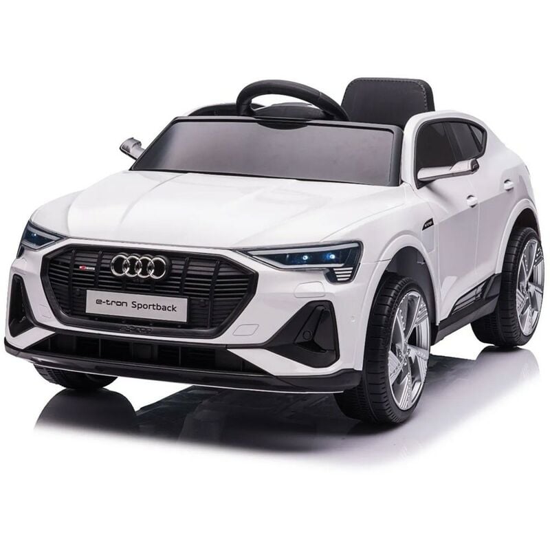 foto del prodotto e tron bianca auto macchina elettrica bambini a batteria telecomandata audi