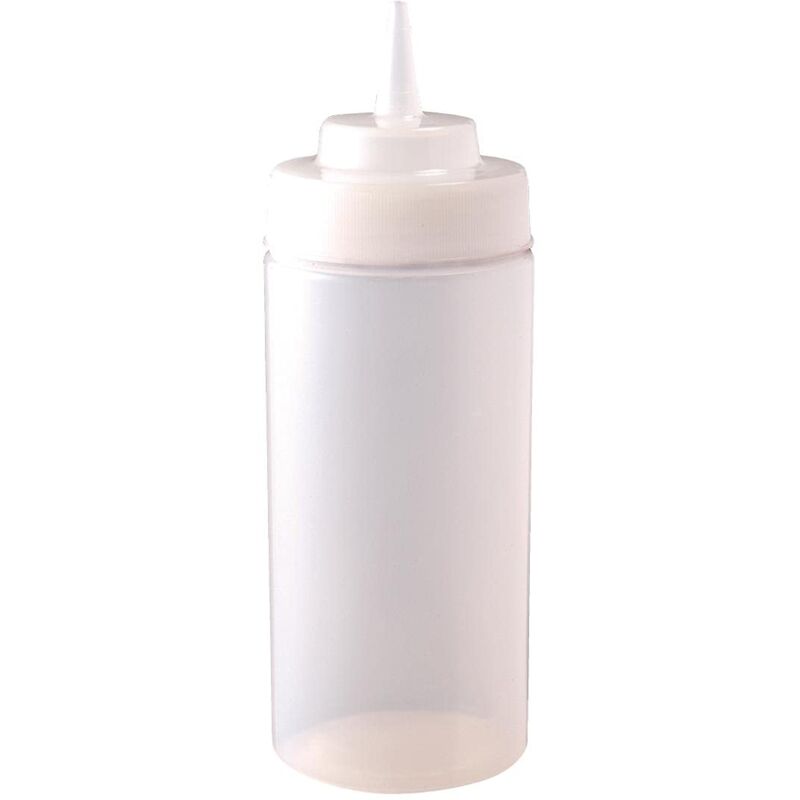 foto del prodotto e092 bottiglia per salse a imboccatura ampia, trasparente, 0,5 l, ideale per ketchup e senape vogue