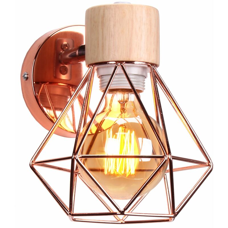 foto del prodotto e27 gabbi di diamanti applique da parete ferro battuto decorareazione interni camera da letto illuminazione soggiorno lampada da parete d oro rosa