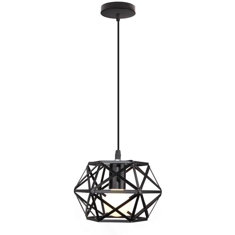 foto del prodotto e27 lampada a sospensione metallo vintage industriale ferro battuto retr lampadario soggiorno cucina ristorante loft